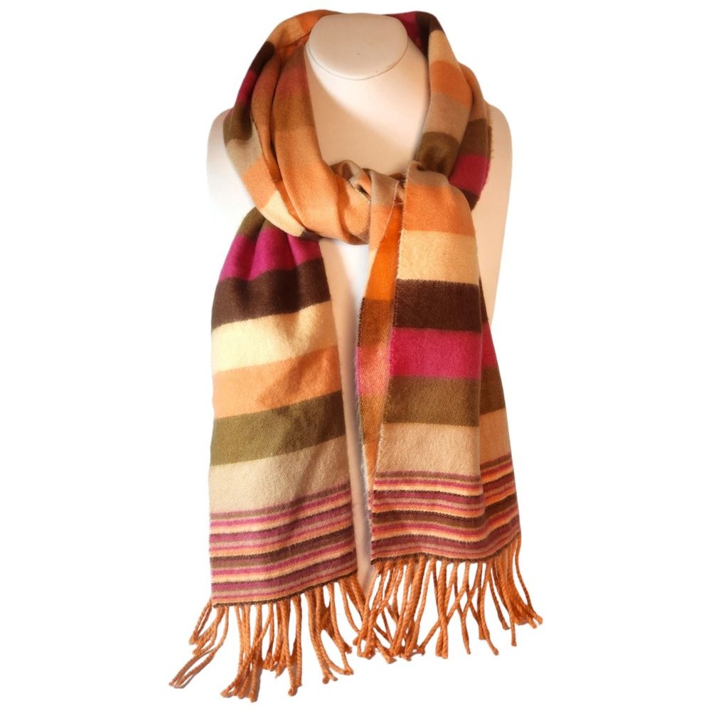 Cashmere Hand Tailored Scarf Muffler Made in Germany 12" x 64.5"